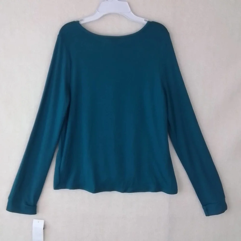 OshKosh Girls Knit Top‎ 14 Blue Teal Lightweight Sweater Scoop Neck Long Sleeve